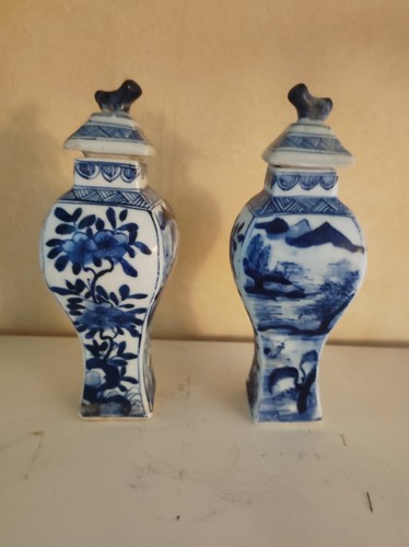 Pair covered vases - of,